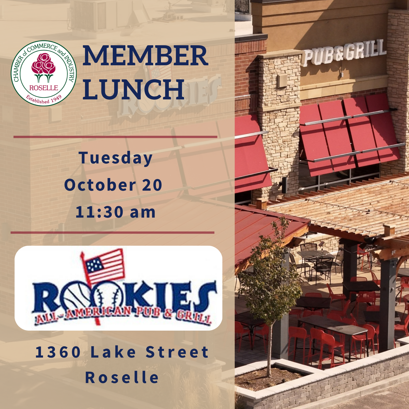 Member Lunch: Rookies All-American Bar & Grill